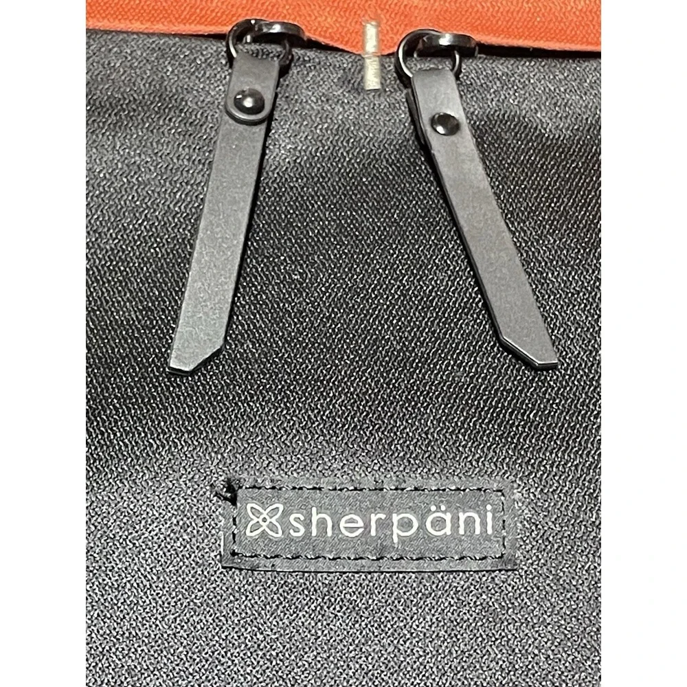 Sherpani Canvas Messenger‎ Bag / Laptop Briefcase – Black & Rust Orange